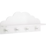 Porte - manteau avec 1 etagre et 4 patres forme de nuage bambi