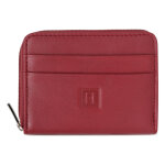 Porte - monnaie cuir soft rouge fleur