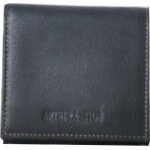 Porte monnaie souple destroy - cuir noir