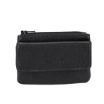 Portes - monnaie zipp en cuir noir