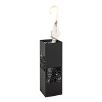 Porte parapluies avec code qr dcoup abstrait en mtal laqu noir