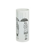 Porte parapluies à motif imprimé en métal laqué blanc Porte parapluies à motif imprimé en métal laqué blanc