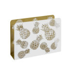 Porte revues motif ananas découpé en métal laqué blanc et or Porte revues motif ananas découpé en métal laqué blanc et or