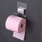 Porte - rouleau de papier toilette electrostatique declic gris chrom