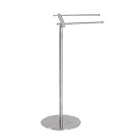 Porte - serviettes avec 2 tringles et pied en inox massif argenté Porte - serviettes avec 2 tringles et pied en inox massif argenté