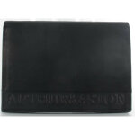 Portefeuille 3 volets depliant - cuir de vachette noir