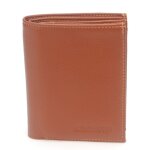 Portefeuille en cuir de vachette foulonne cognac