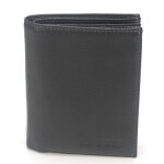 Portefeuille en cuir de vachette foulonne noir