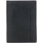 Portefeuille depliant 3 volets - cuir noir