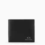 Portefeuille deux volets noir homme en cuir
