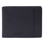 Portefeuille italien stop rfid en cuir grain duo noir