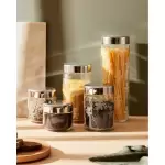 Pot hermtique girotondo en verre transparent d10 cm