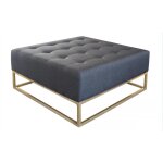 Pouf carr tissu gris fonc oakland
