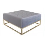 Pouf carr velours argent oakland