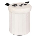 Pouf - coffre enfant panda pliant andy noir et blanc