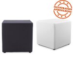 Pouf 'cube' de salon en matire synthtique noire