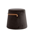 Pouf en velours marron style scandinave