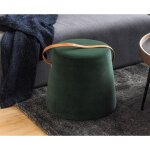 Pouf en velours vert style scandinave