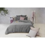 Les prodigieuses - housse de couette en satin de coton - gris fonc�