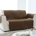 Protge canap matelass - marron taupe