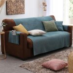 Protge canap salon en polyester diosa bleu