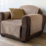 Prot�ge fauteuil velours c�tel� - beige