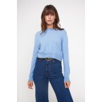 Pull boxy col rond femme zia en cachemire bleu ciel Pull boxy col rond femme zia en cachemire bleu ciel