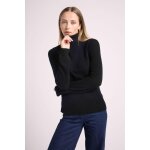 Pull col camioneur zip femme emilie en cachemire noir