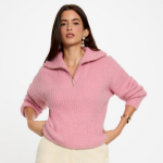 Pull col camionneur vieux rose