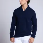 Pull col chle bleu marine en cachemire