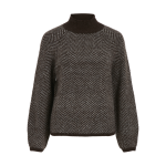 Pull col haut marron fonc�