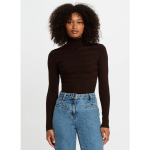 Pull col montant en viscose café Pull col montant en viscose café