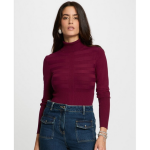 Pull col montant en viscose prune Pull col montant en viscose prune