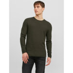 Pull col ras du cou manches longues vert en coton Pull col ras du cou manches longues vert en coton