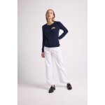 Pull col rond arc en ciel emma en cachemire bleu marine