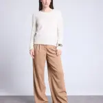 Pull col rond blanc en cachemire