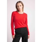 Pull col rond coudes c?urs zaime en cachemire rouge et c?urs rose