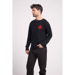 Pull col rond homme charles en cachemire noir as pique rouge