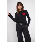 Pull col rond love heritage femme zaphira en cachemire noir