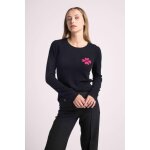 Pull col rond trefle en c?urs lucky en cachemire noir