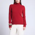 Pull col rouge bordeau en cachemire