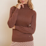 Pull col roul chocolat marron caramel