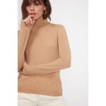 Pull col roule femme zoe en cachemire beige