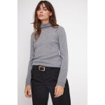 Pull col roule femme zoe en cachemire gris fonce