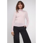Pull col roule femme zoe en cachemire rose perle