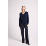 Pull col v bandes lurex multicolor colette en cachemire bleu marine et lurex multicolor