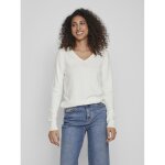 Pull col en v �paules tombantes blanc