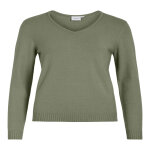 Pull col en v paules tombantes vert eve