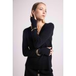 Pull col v manches mitaines anna en cachemire noir