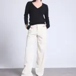 Pull col v noir en cachemire